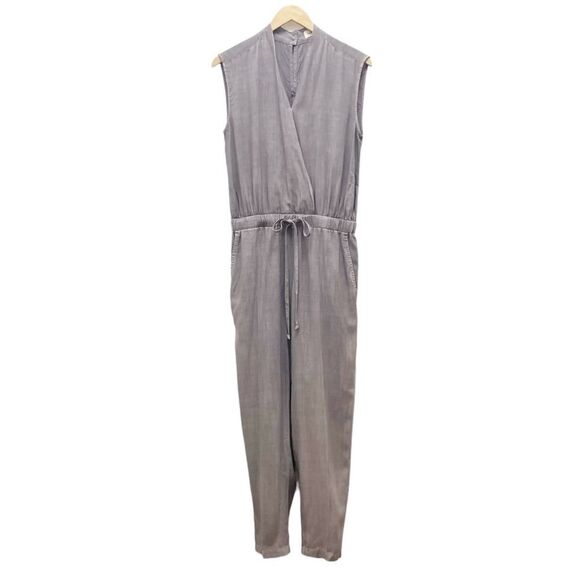 Anthropologie Cloth & Stone Jenna Cropped Jumpsuit Lavender Gray Tencel Size XS - Picture 2 of 15